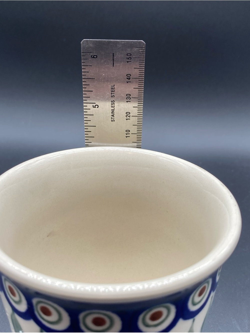 Polish pottery “peacock “ mug Holds approximately 14oz - Picture 7 of 9